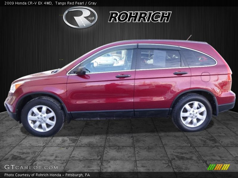 Tango Red Pearl / Gray 2009 Honda CR-V EX 4WD