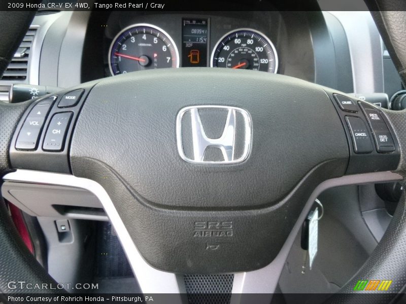 Tango Red Pearl / Gray 2009 Honda CR-V EX 4WD