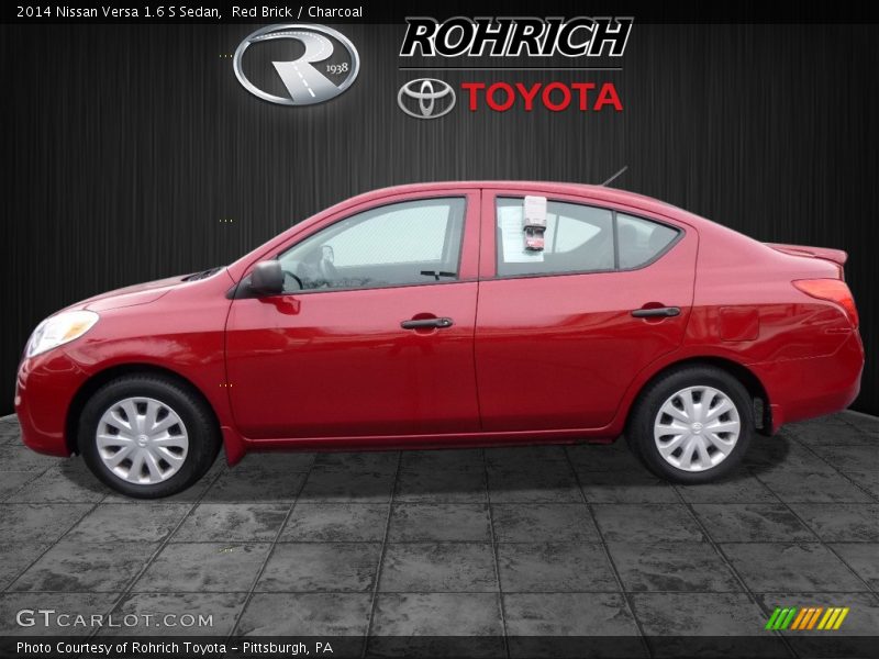 Red Brick / Charcoal 2014 Nissan Versa 1.6 S Sedan