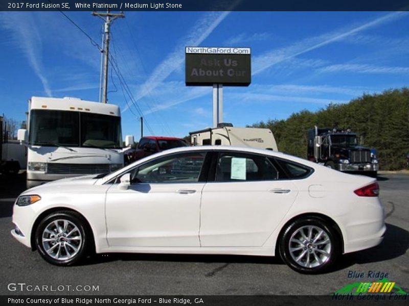 White Platinum / Medium Light Stone 2017 Ford Fusion SE