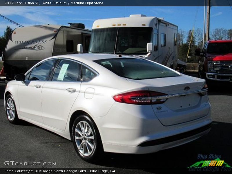 White Platinum / Medium Light Stone 2017 Ford Fusion SE