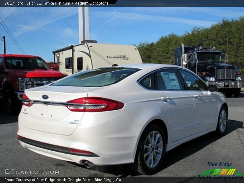 White Platinum / Medium Light Stone 2017 Ford Fusion SE