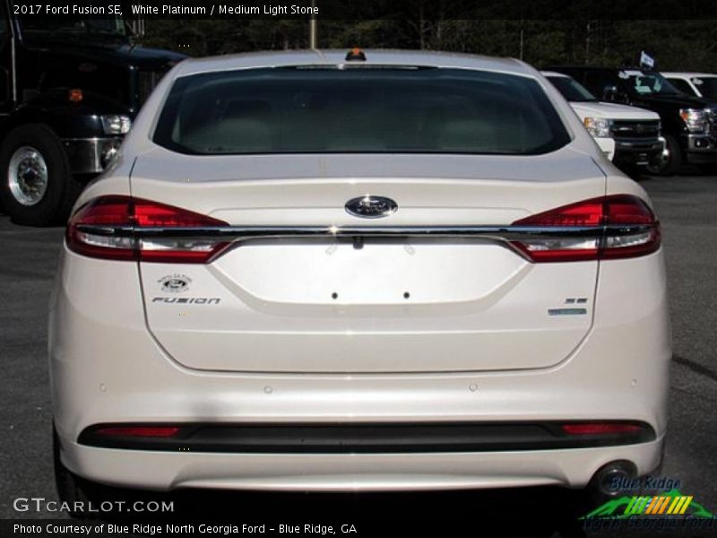 White Platinum / Medium Light Stone 2017 Ford Fusion SE