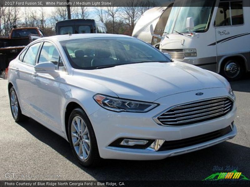 White Platinum / Medium Light Stone 2017 Ford Fusion SE