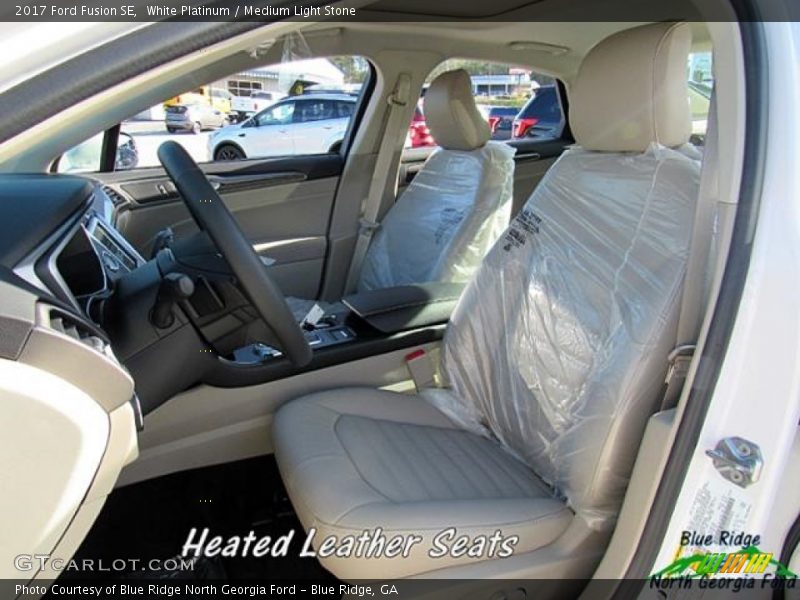 White Platinum / Medium Light Stone 2017 Ford Fusion SE