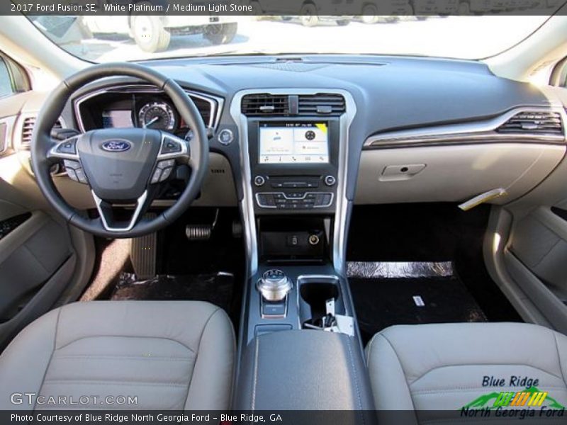 White Platinum / Medium Light Stone 2017 Ford Fusion SE