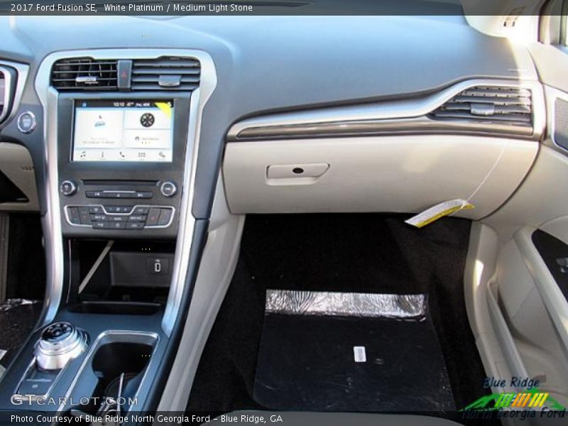 White Platinum / Medium Light Stone 2017 Ford Fusion SE