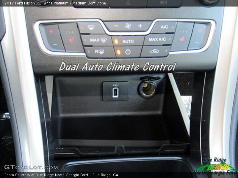White Platinum / Medium Light Stone 2017 Ford Fusion SE