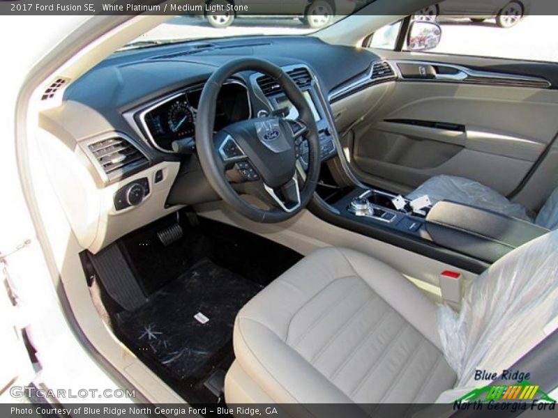 White Platinum / Medium Light Stone 2017 Ford Fusion SE