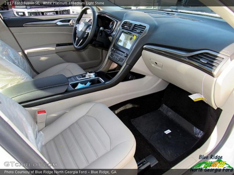 White Platinum / Medium Light Stone 2017 Ford Fusion SE