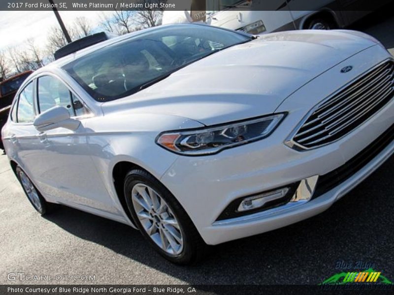 White Platinum / Medium Light Stone 2017 Ford Fusion SE