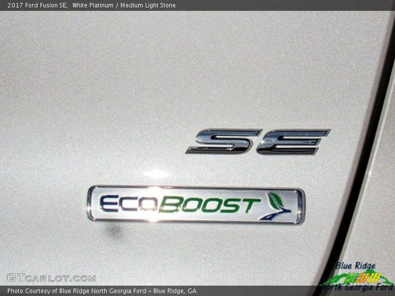 White Platinum / Medium Light Stone 2017 Ford Fusion SE