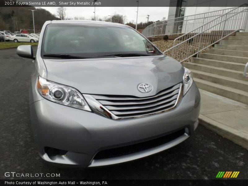 Silver Sky Metallic / Ash 2017 Toyota Sienna LE AWD