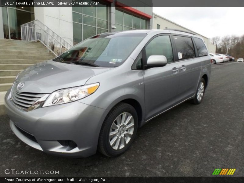 Silver Sky Metallic / Ash 2017 Toyota Sienna LE AWD