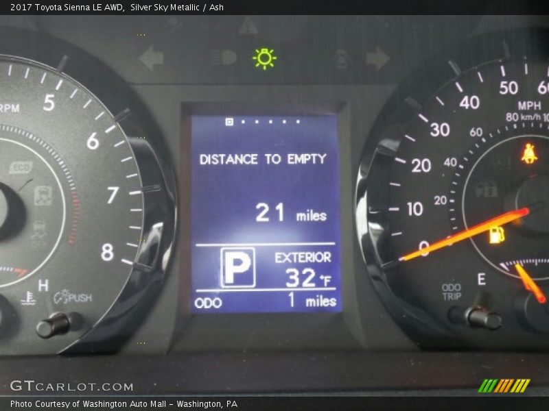 Silver Sky Metallic / Ash 2017 Toyota Sienna LE AWD