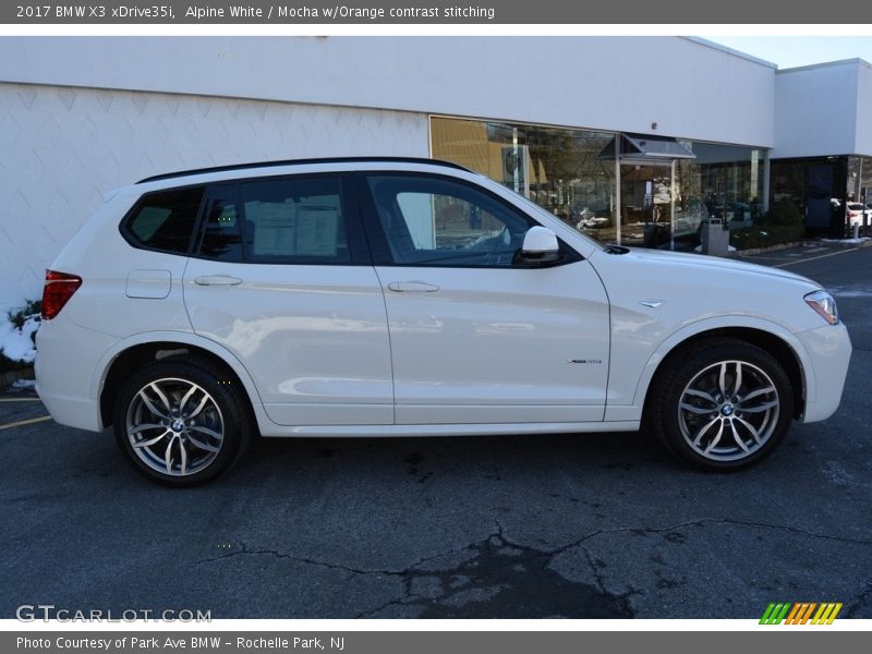 Alpine White / Mocha w/Orange contrast stitching 2017 BMW X3 xDrive35i
