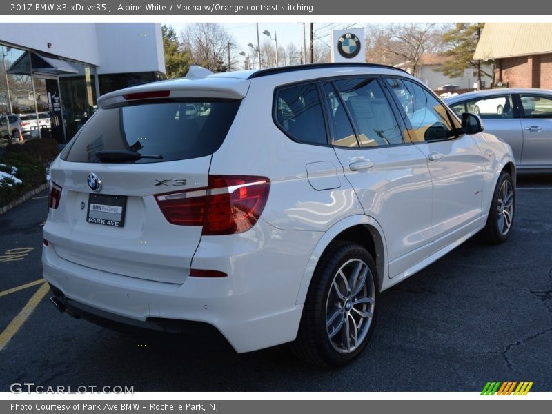 Alpine White / Mocha w/Orange contrast stitching 2017 BMW X3 xDrive35i