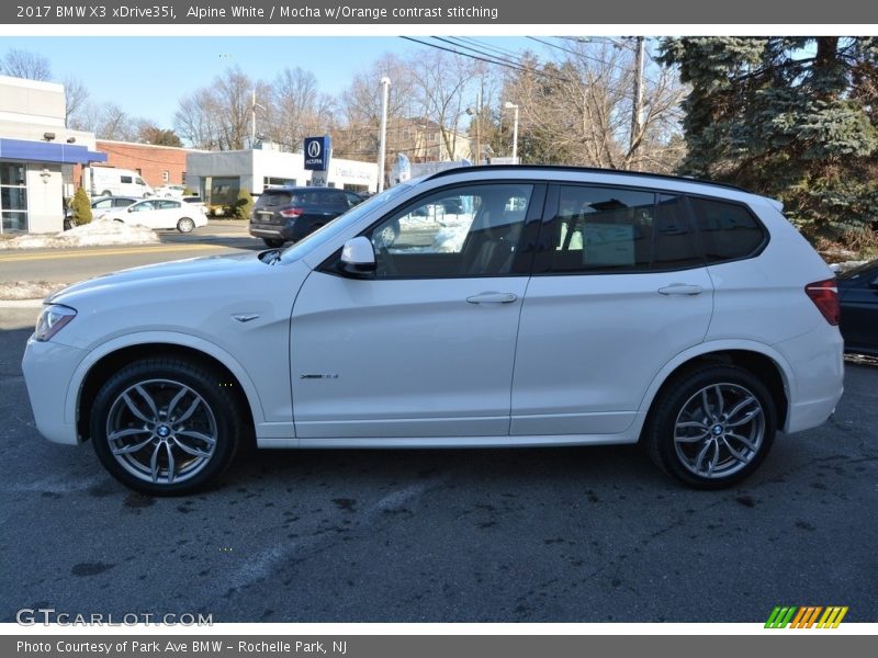 Alpine White / Mocha w/Orange contrast stitching 2017 BMW X3 xDrive35i