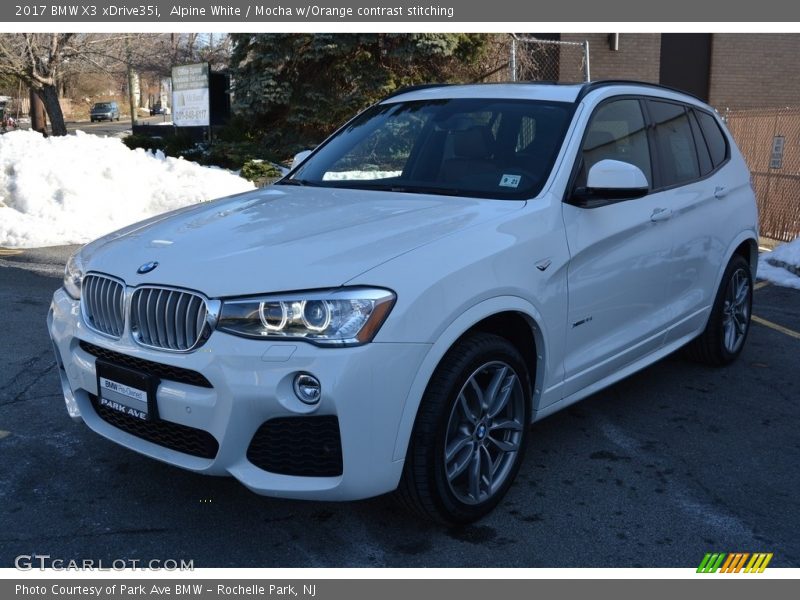Alpine White / Mocha w/Orange contrast stitching 2017 BMW X3 xDrive35i