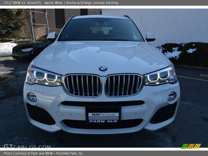 Alpine White / Mocha w/Orange contrast stitching 2017 BMW X3 xDrive35i