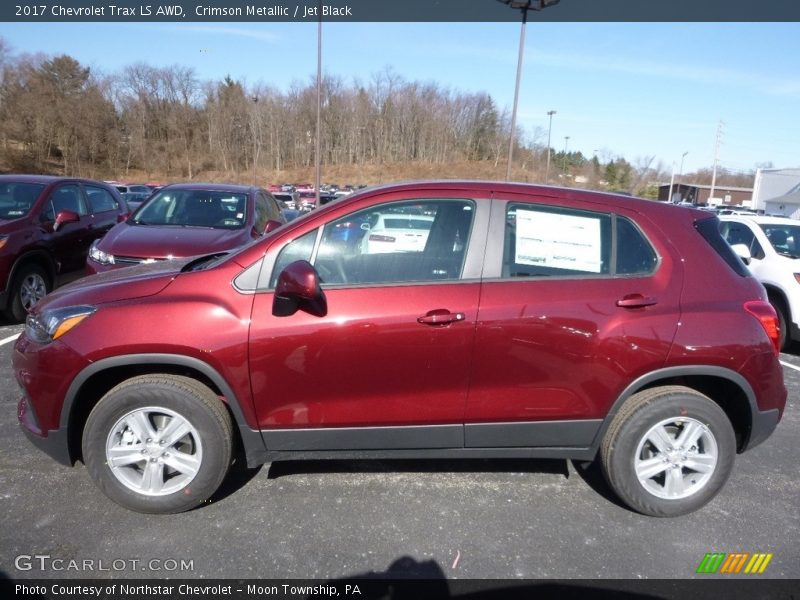 Crimson Metallic / Jet Black 2017 Chevrolet Trax LS AWD