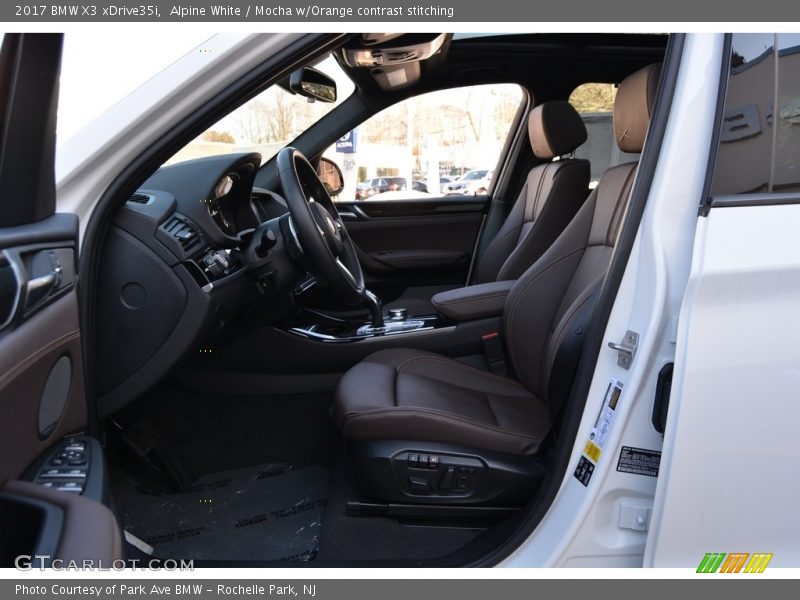 Alpine White / Mocha w/Orange contrast stitching 2017 BMW X3 xDrive35i
