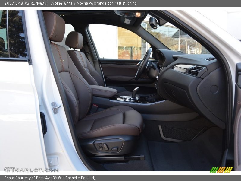 Alpine White / Mocha w/Orange contrast stitching 2017 BMW X3 xDrive35i