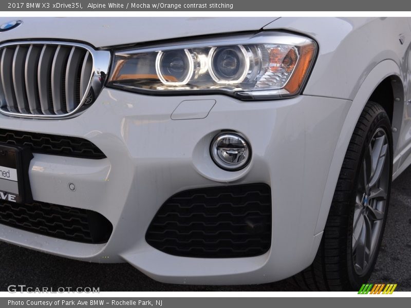 Alpine White / Mocha w/Orange contrast stitching 2017 BMW X3 xDrive35i