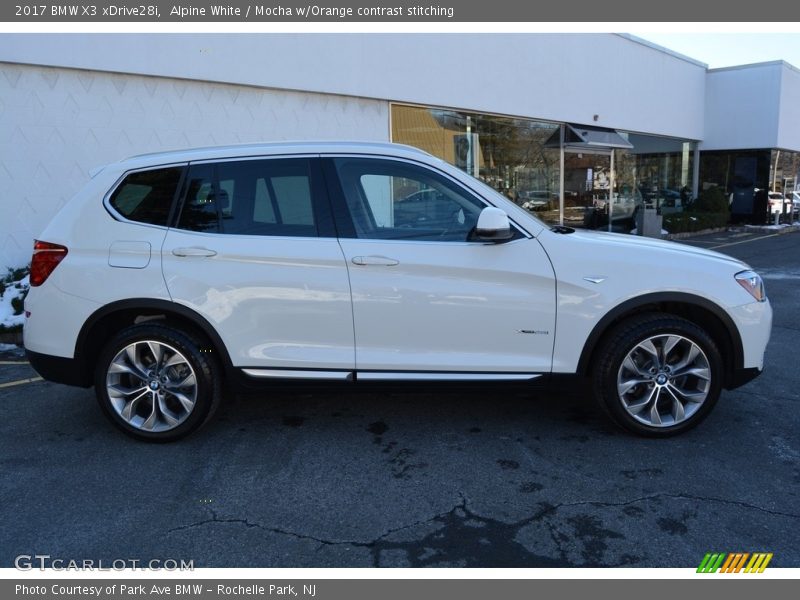 Alpine White / Mocha w/Orange contrast stitching 2017 BMW X3 xDrive28i