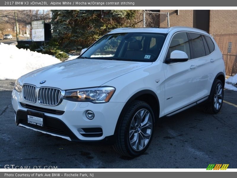 Alpine White / Mocha w/Orange contrast stitching 2017 BMW X3 xDrive28i