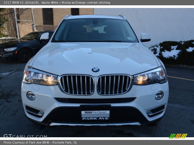 Alpine White / Mocha w/Orange contrast stitching 2017 BMW X3 xDrive28i