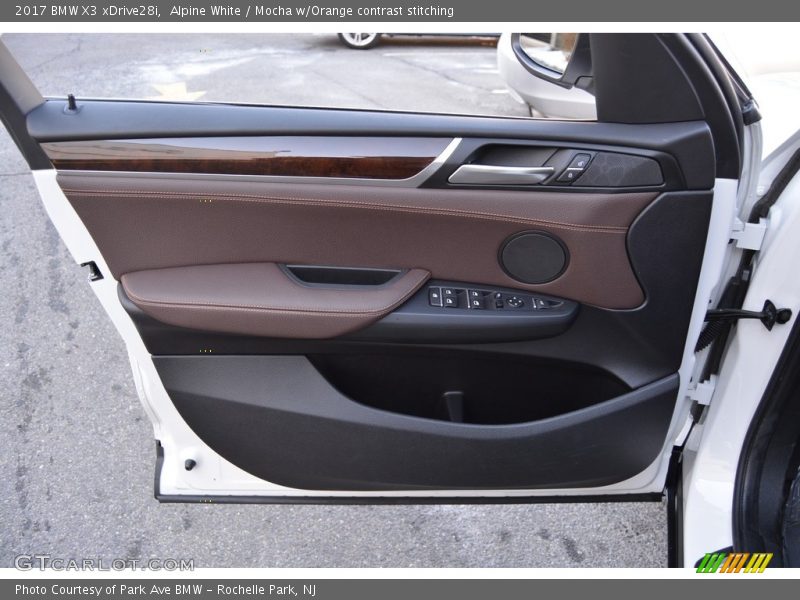 Alpine White / Mocha w/Orange contrast stitching 2017 BMW X3 xDrive28i