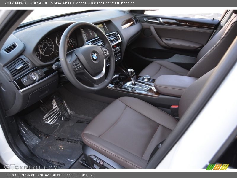 Alpine White / Mocha w/Orange contrast stitching 2017 BMW X3 xDrive28i