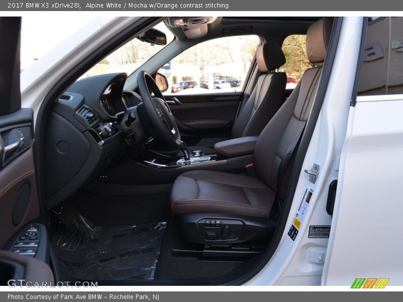 Alpine White / Mocha w/Orange contrast stitching 2017 BMW X3 xDrive28i
