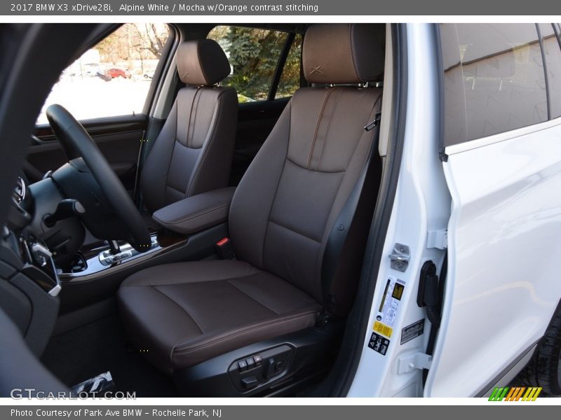 Alpine White / Mocha w/Orange contrast stitching 2017 BMW X3 xDrive28i