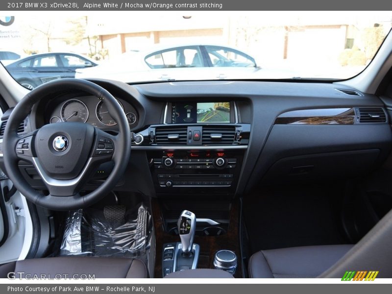 Alpine White / Mocha w/Orange contrast stitching 2017 BMW X3 xDrive28i