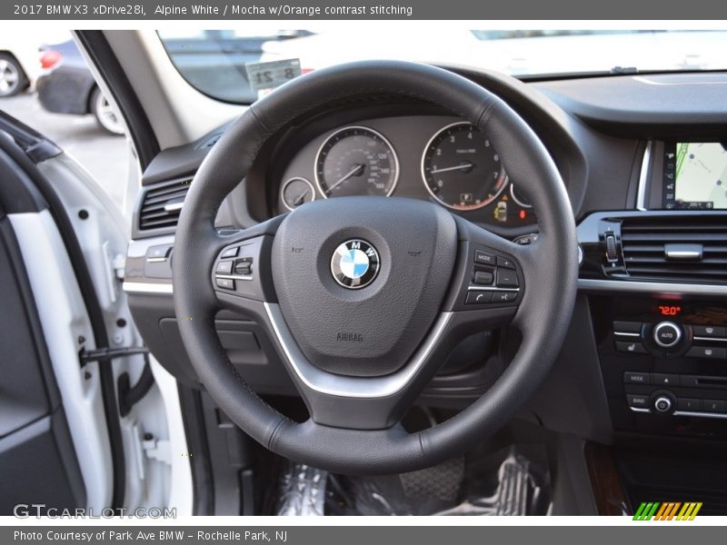 Alpine White / Mocha w/Orange contrast stitching 2017 BMW X3 xDrive28i
