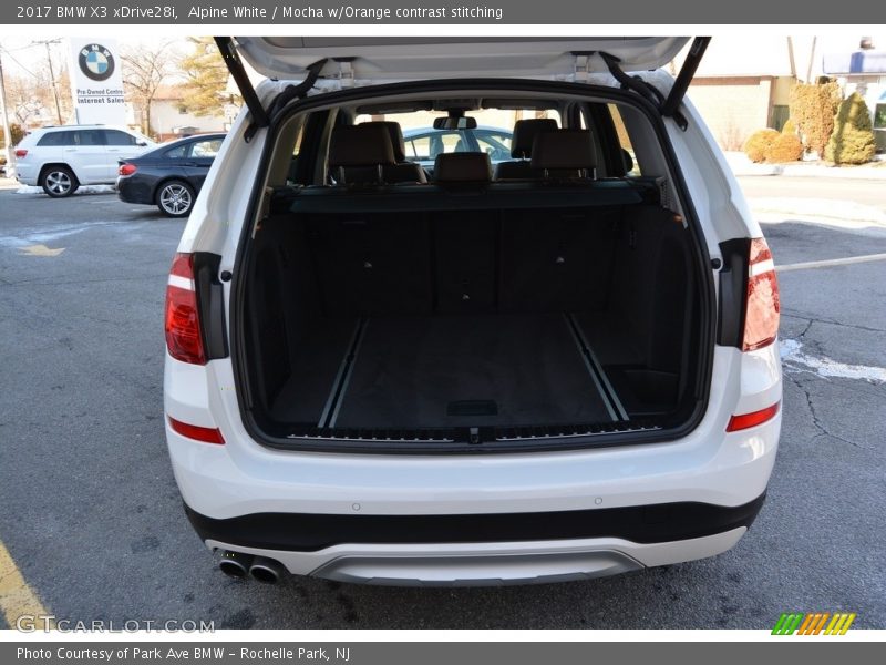 Alpine White / Mocha w/Orange contrast stitching 2017 BMW X3 xDrive28i