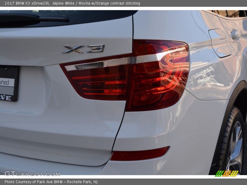 Alpine White / Mocha w/Orange contrast stitching 2017 BMW X3 xDrive28i