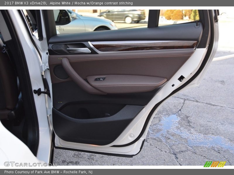 Alpine White / Mocha w/Orange contrast stitching 2017 BMW X3 xDrive28i