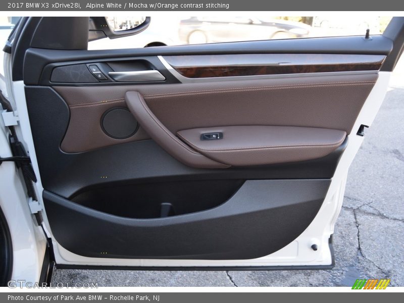 Alpine White / Mocha w/Orange contrast stitching 2017 BMW X3 xDrive28i