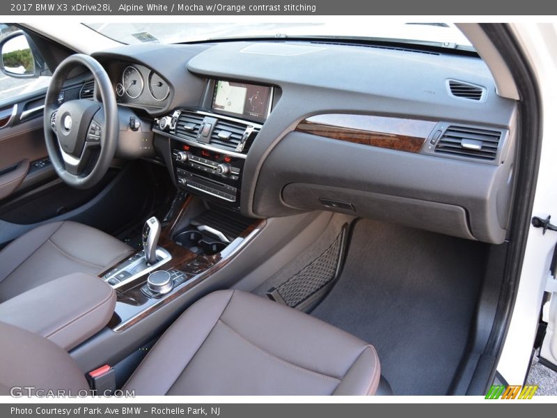 Alpine White / Mocha w/Orange contrast stitching 2017 BMW X3 xDrive28i