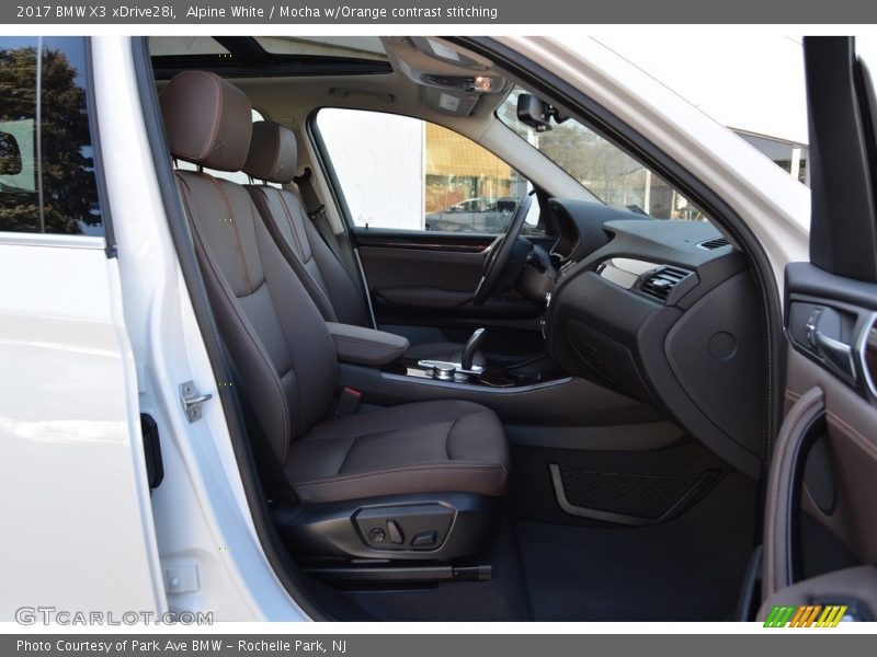 Alpine White / Mocha w/Orange contrast stitching 2017 BMW X3 xDrive28i