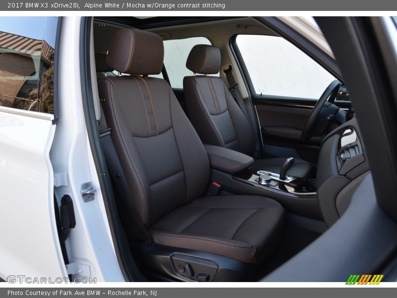 Alpine White / Mocha w/Orange contrast stitching 2017 BMW X3 xDrive28i