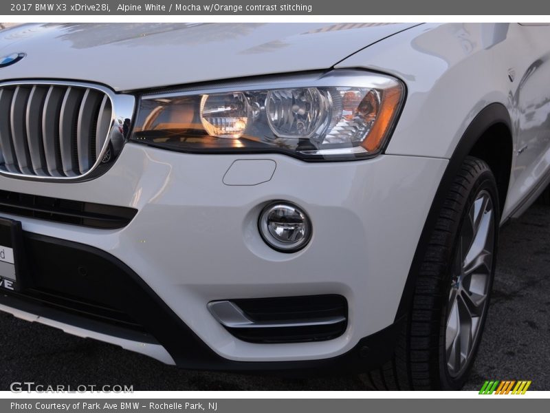Alpine White / Mocha w/Orange contrast stitching 2017 BMW X3 xDrive28i
