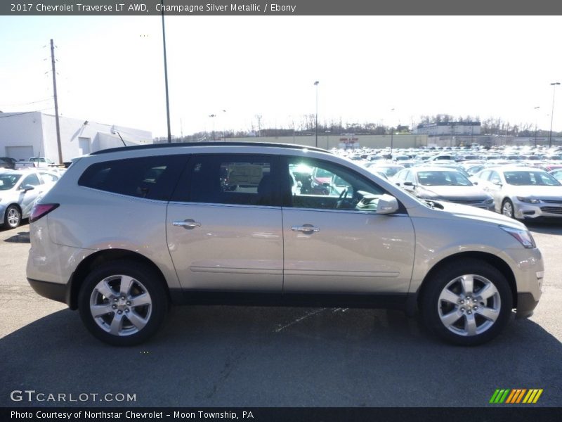Champagne Silver Metallic / Ebony 2017 Chevrolet Traverse LT AWD