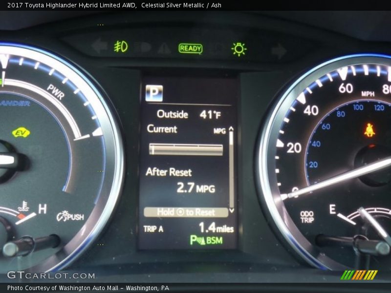 Celestial Silver Metallic / Ash 2017 Toyota Highlander Hybrid Limited AWD
