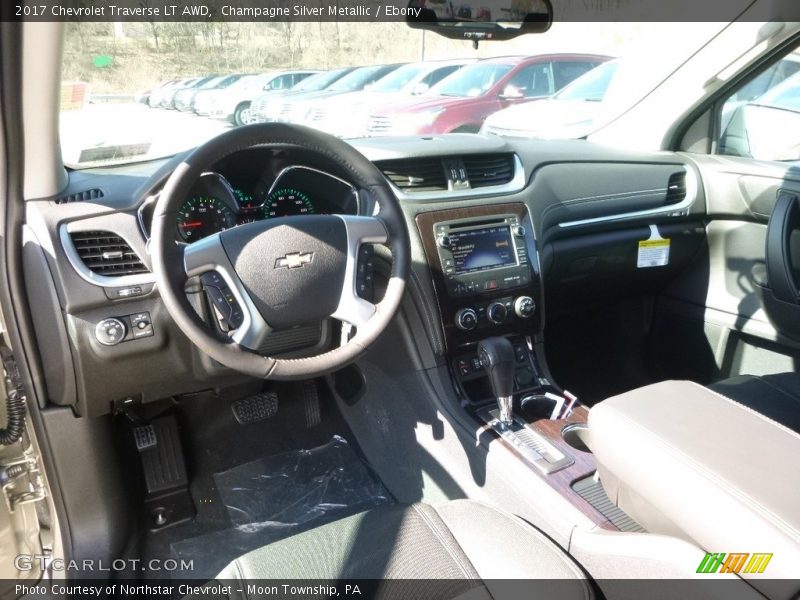 Champagne Silver Metallic / Ebony 2017 Chevrolet Traverse LT AWD