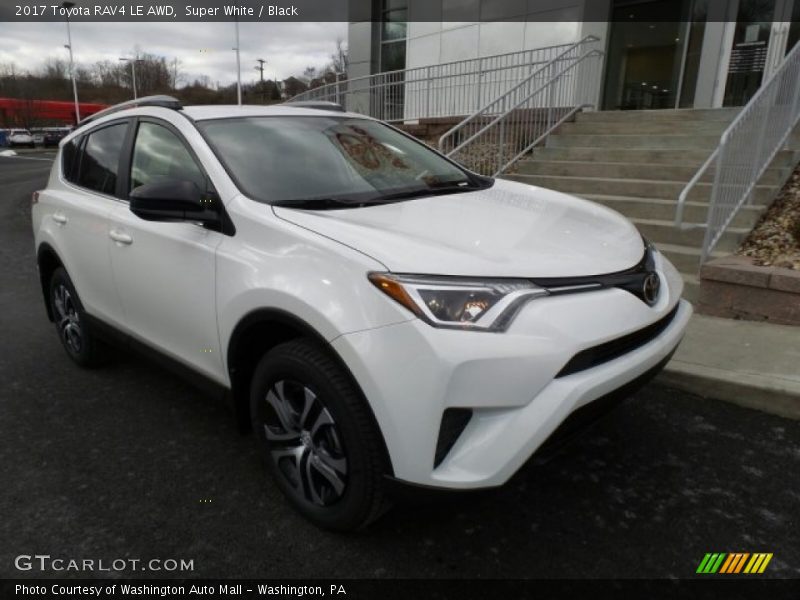Super White / Black 2017 Toyota RAV4 LE AWD