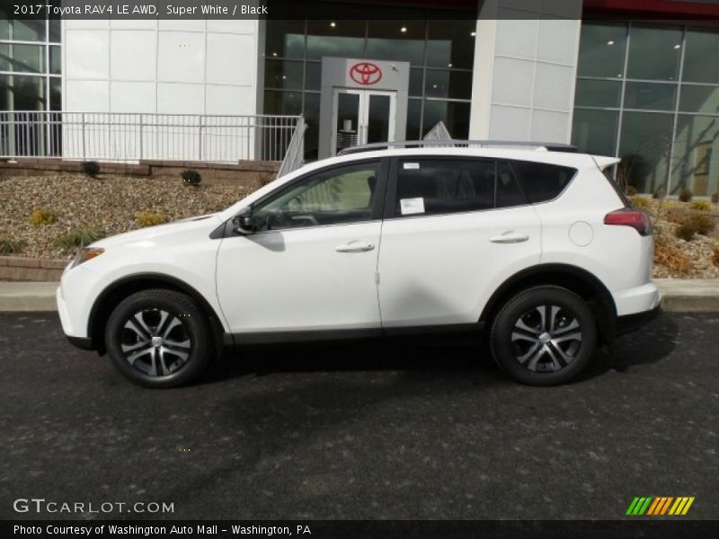Super White / Black 2017 Toyota RAV4 LE AWD